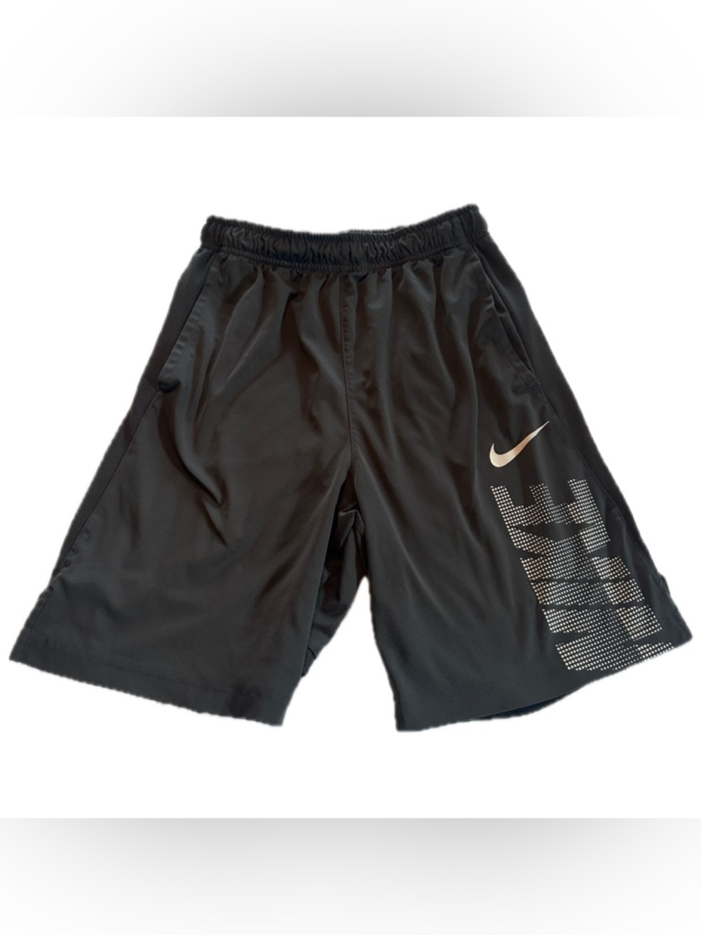 Nike Black Boys' Athletic Shorts with White Swoosh